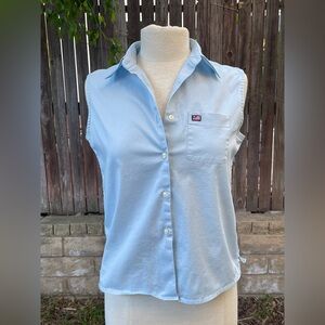 Polo by Ralph Lauren Light Blue Sleeveless Button-Down Shirt